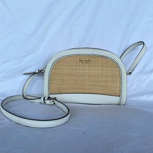 New Without Tags Kate Spade Straw & Leather crossbody bag